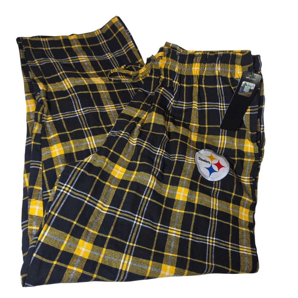 NFL Team Apparel Pittsburgh Steelers Plaid Lounge Pants Mens 2XL New With Tags